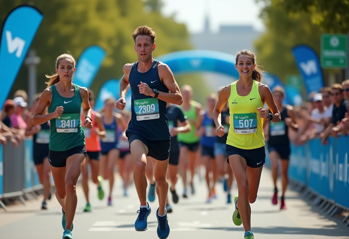 Runners at the start line of a half marathon