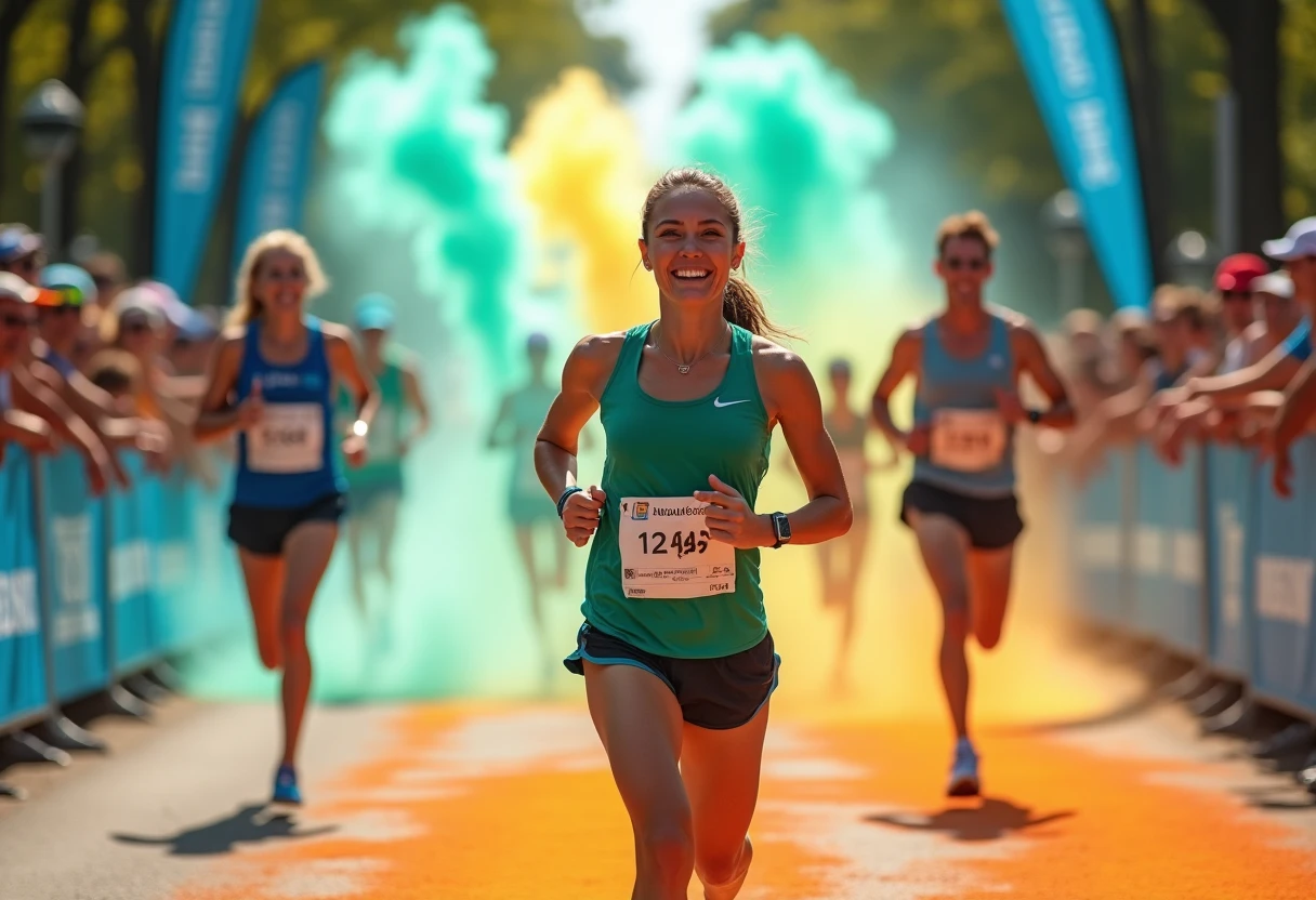 Colorful fun run start