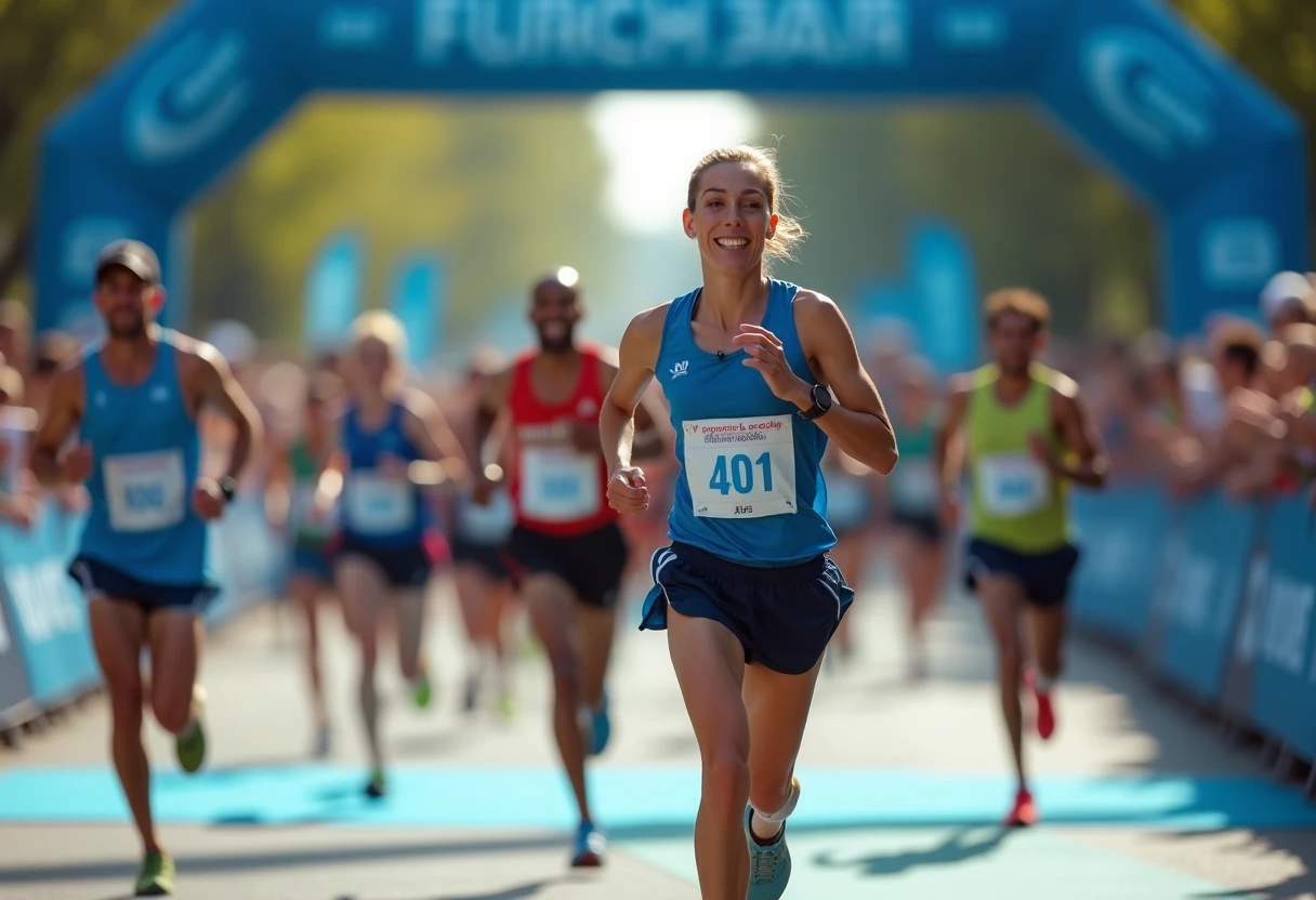 Runners at the finish line