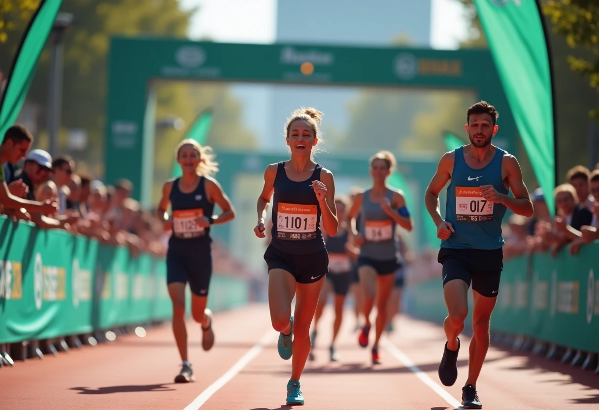 Club-hosted half marathon finish line